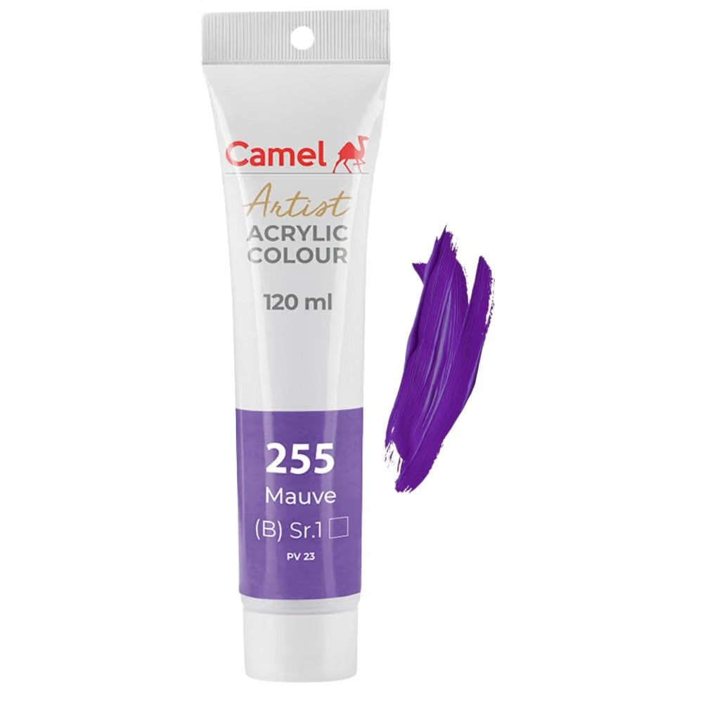 MRP300 Camel Artists Acrylic Colour Tube 120ml Mauve 255