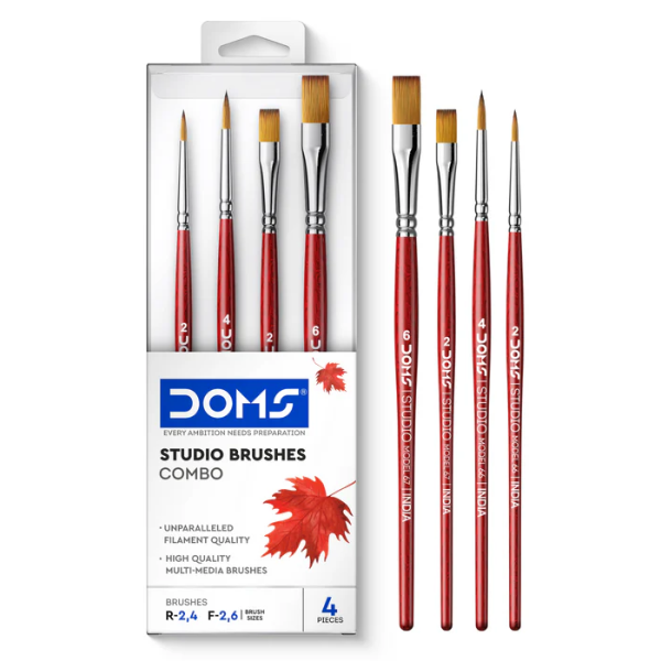 DOMS STUDIO BRUSH COMBO SET OF 4 (160PC CB) MRP125