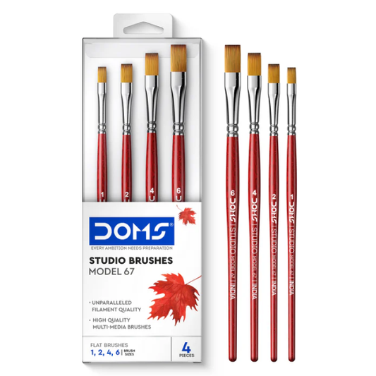 DOMS STUDIO BRUSH FLAT SET OF 4 (160PC CB) MRP150