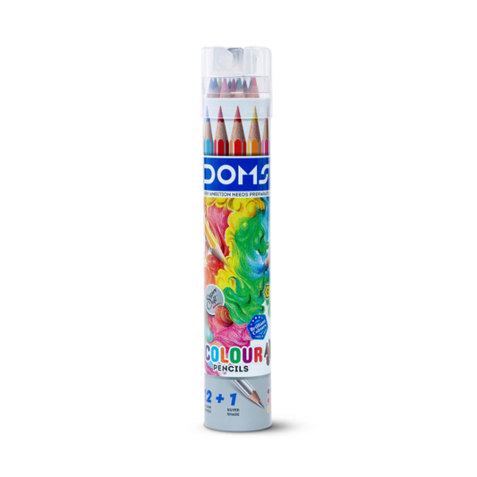 DOMS 12 Shade Round Tin Supersoft Colour Pencils