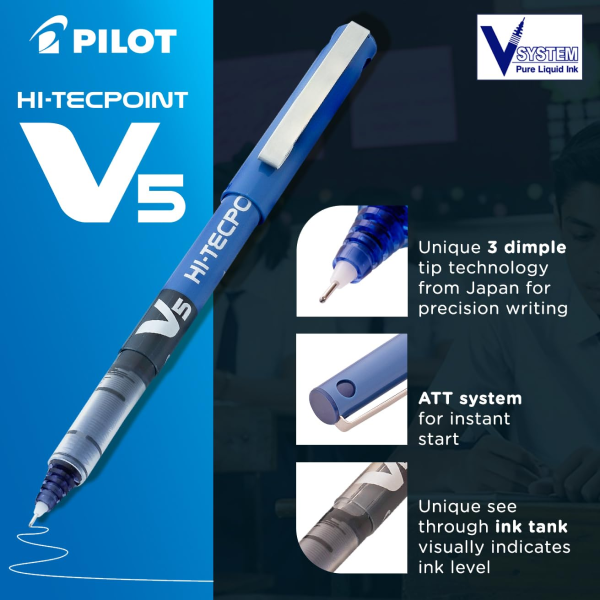 MRP80 Blue Pilot Hi-Techpoint V5 Pen