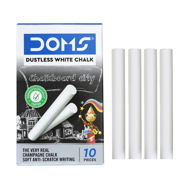 MRP20 DOMS Dustless Chalk White 10 Pc Pack