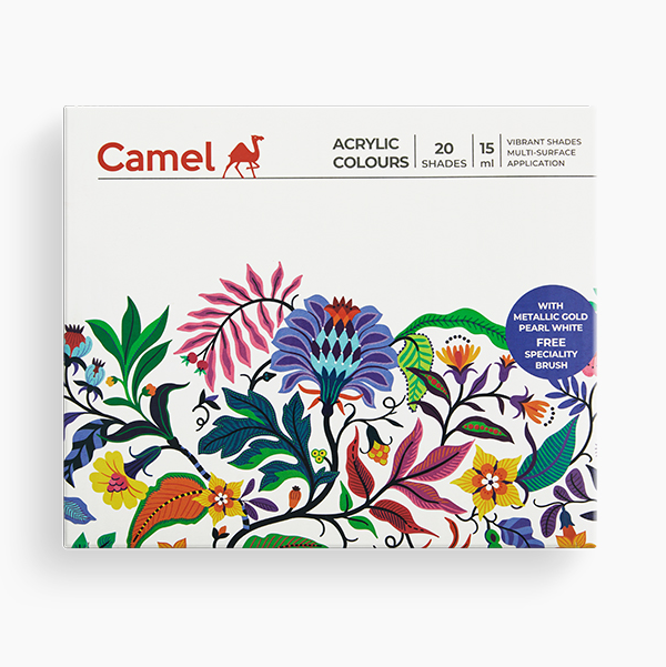 MRP490 Camel Fabrica Acrylic Colours Ultra 20 Shades Box