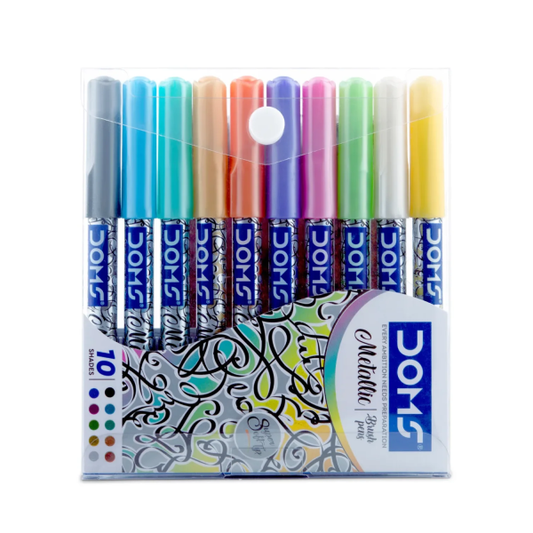 DOMS Metallic Brush Pen 10 Shades
