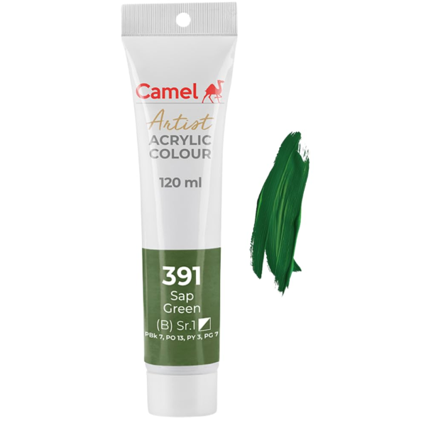 MRP325 Camel Artist Acrylic Colour Tube 120ml (391 Sap Green)