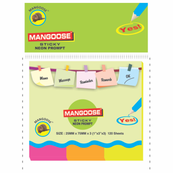 MRP50 Post It Mangoose 3 Colour (25*75)