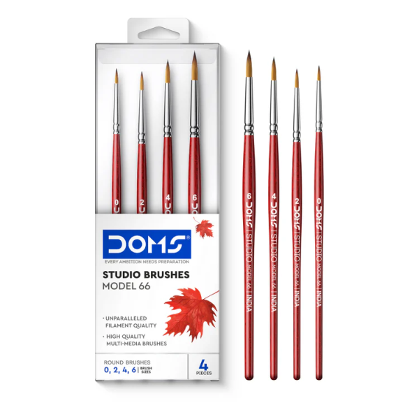 DOMS STUDIO BRUSH ROUND SET OF 4 (160PC CB) MRP100