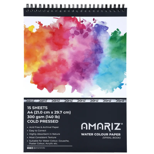 DOMS AMARIZ WATER COLOUR BOOK 300 GSM A4 (SPIRAL) (40PC CB) MRP349
