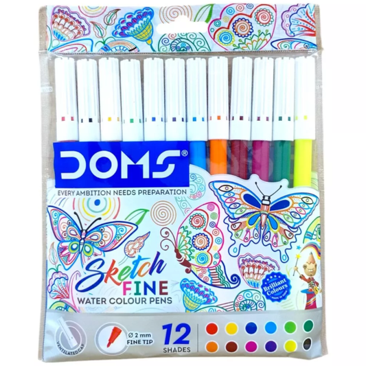 DOMS 12 Colour Sketch Pens (Sketch Fine)