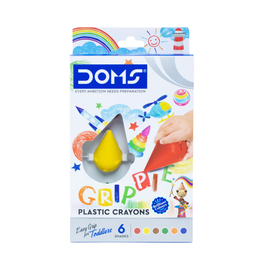 DOMS Grippie Plastic Crayons 6 Shade