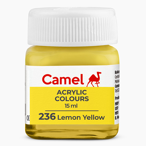 MRP25 Camel Fabrica Acrylic Colours Ultra 15ml (236 Lemon Yellow)