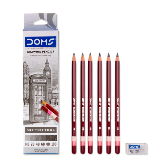 DOMS 6 Drawing Pencils