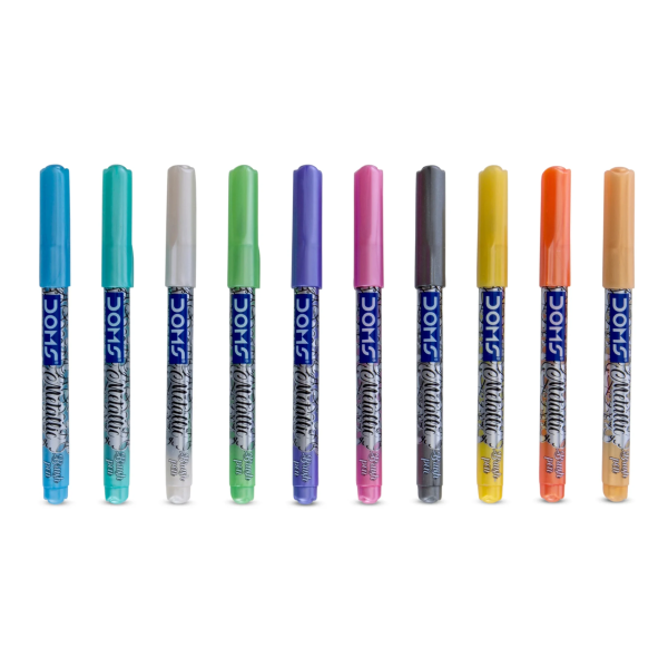 DOMS Metallic Brush Pen 10 Shades
