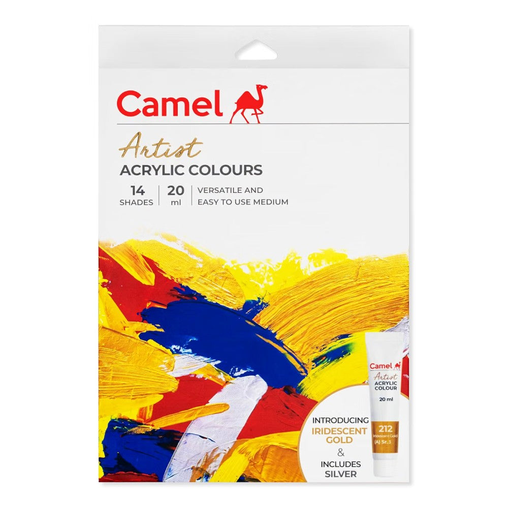 MRP790 Camel Artist Acrylic Colours 14 Shades Box (20 ml)