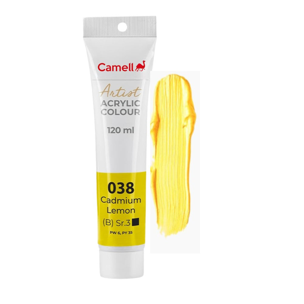 MRP300 Camel Artists' Acrylic Colour Tube 120ml Cadmium Lemon 038