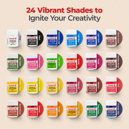Camel Acrylic Colour 24 Shade 10ml