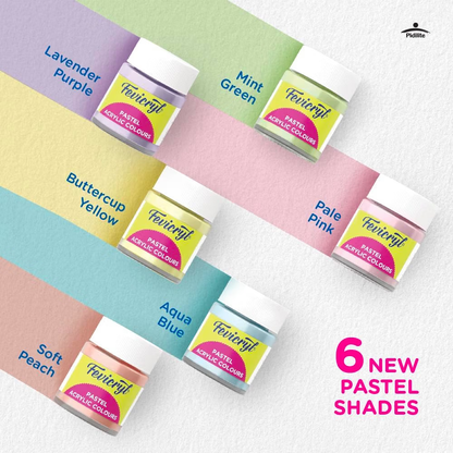 MRP180 Fevicryl Acrylic Colours Pastel 6 Shade