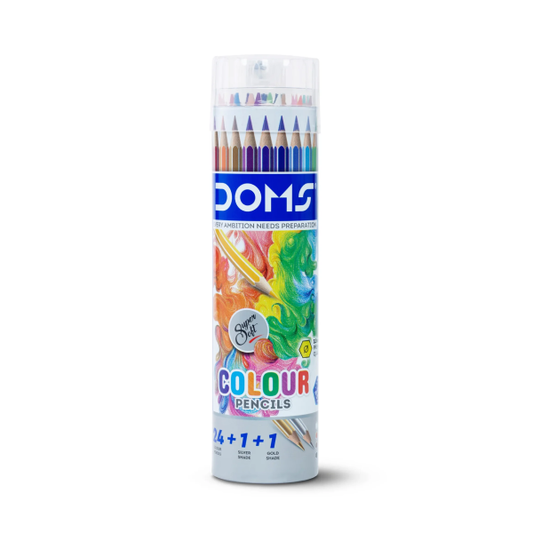 DOMS 24 Shade Round Tin Supersoft Colour Pencils