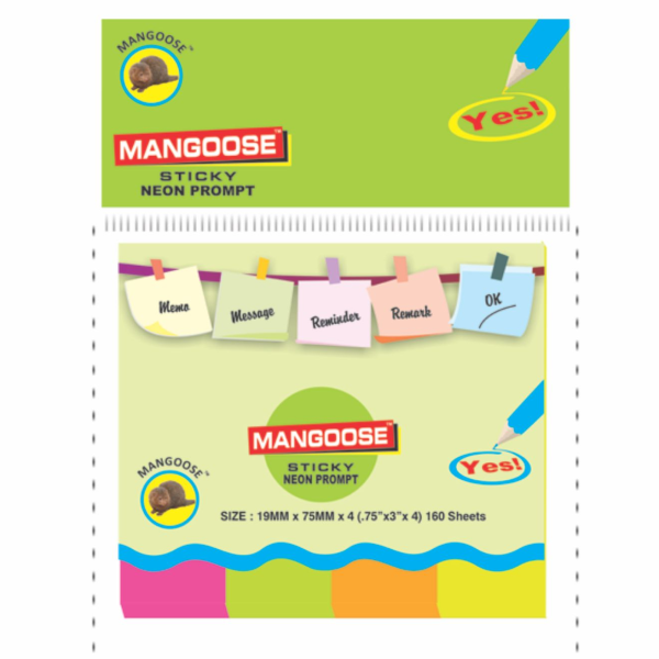 MRP55 Post It Mangoose 4 Colour (19*75)