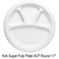Koti Sugar Pulp Plate 4CP Round 11"