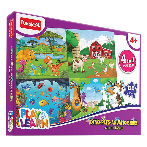 Funskool Dino Pets Aquatic Bird 4in1 Puzzle