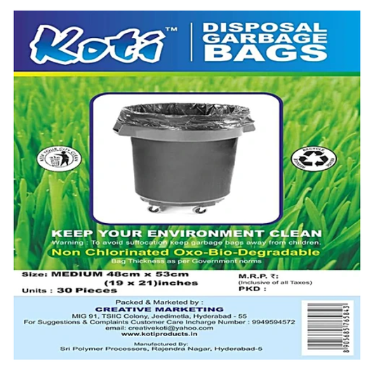 MRP72 Koti Disposal Garbage Bags (Medium - 25 Micron)